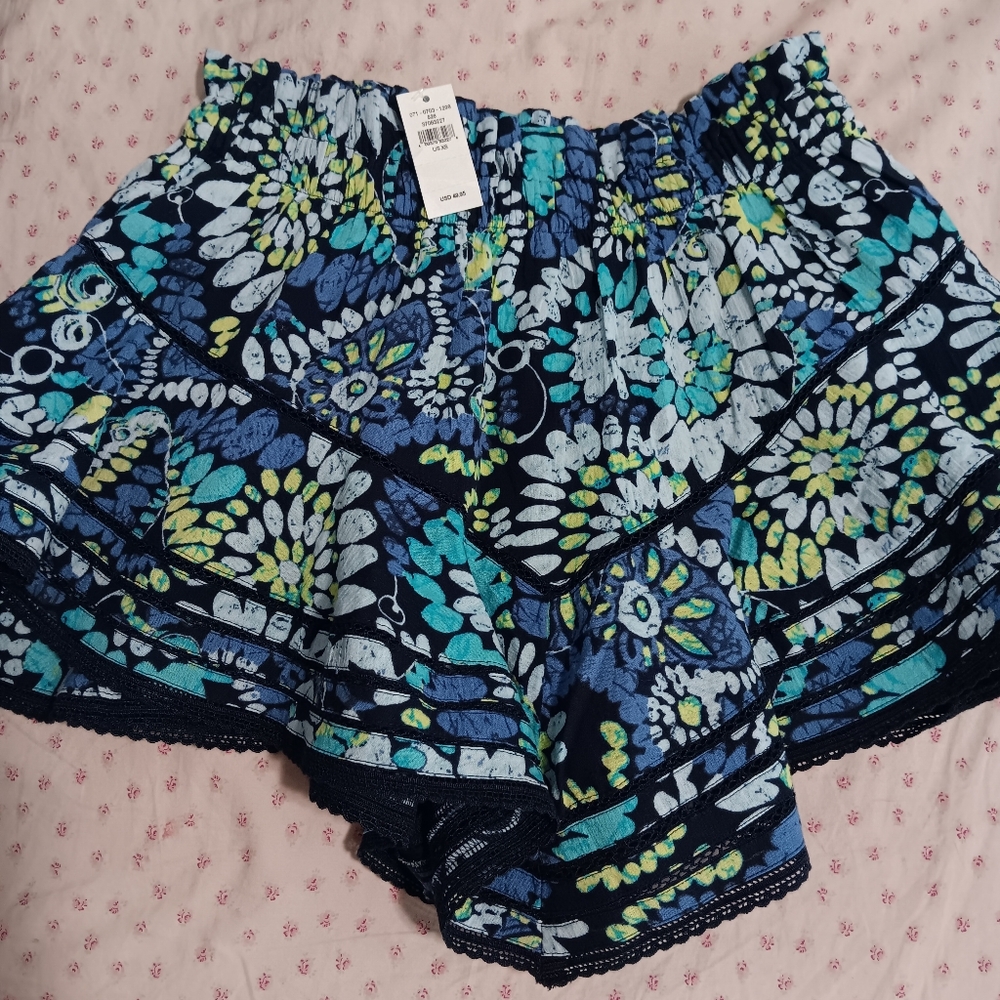Nwt Aerie Floral Blue Women's Skort Size Xsmall
